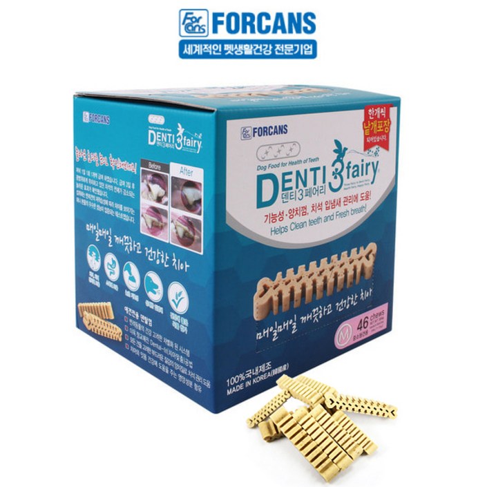 포켄스 덴티페어리 덴탈껌, M46개입, 584g, 1개