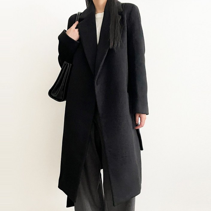 디아웃핏 여성 고급 울 롱 코트 베티 루즈핏 오버핏 싱글 겨울