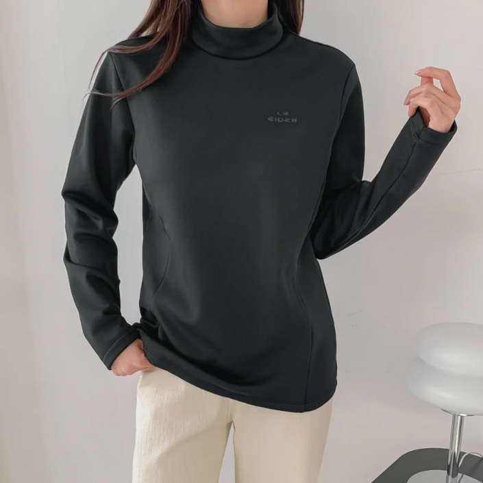 정품 아이더 여성 소프트 웜 기모 목티 터틀넥 반폴라 티셔츠