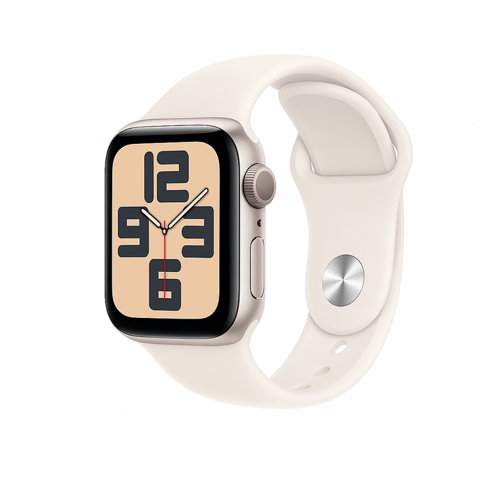 Apple Watch SE2세대GPS,40mm  흰색 스포츠 밴드가 있는 스타라이트 알루미늄 케이스, SM갱신