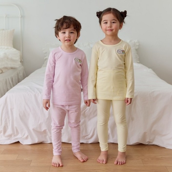 아이숲 아동용 레인보우 40수모달 실내복 상하의 세트