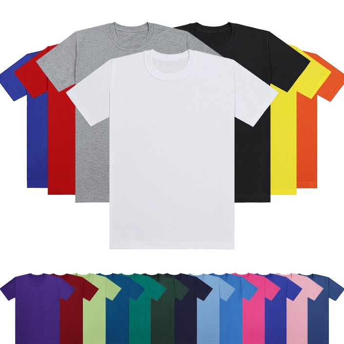 국산 코마사 30수 무지 라운드넥 반팔 면티 흰티 흰색면티