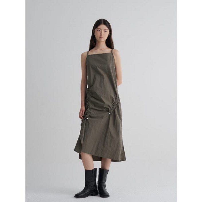 에잇세컨즈 스트링 레이어드 롱 원피스 카키 355771LY6H