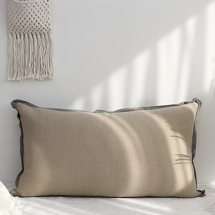 퓨어이즈룸 피그먼트 대형 등쿠션 엣지 110x60 허리쿠션 커버만/솜포함 택1, 앳지베이지