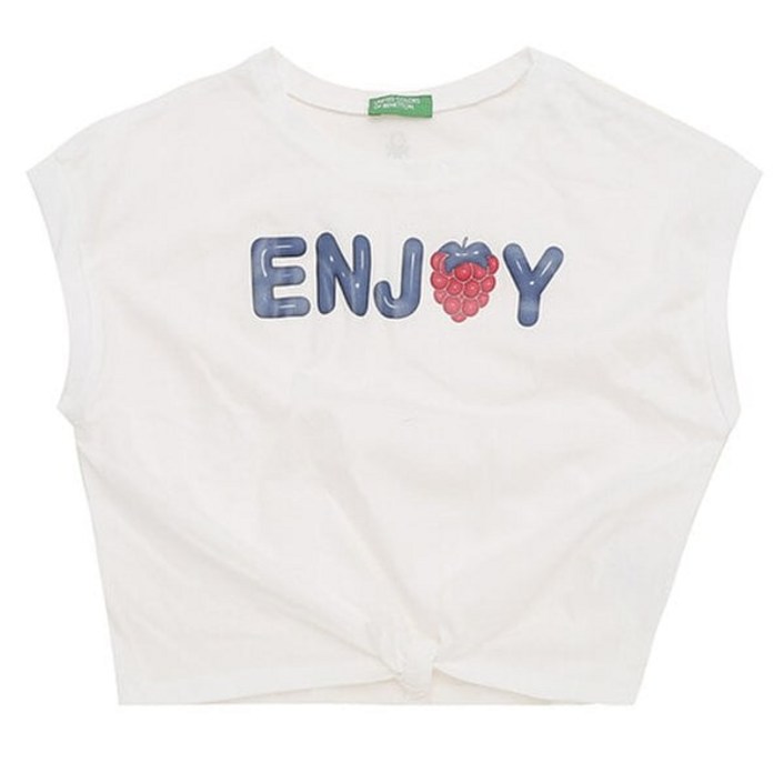 베네통키즈 3I1XC10IV여아 3D그래픽티셔츠 662187