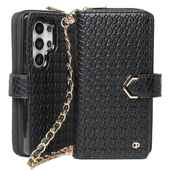 까리노펠레 데이지 가죽 지퍼 지갑형 다이어리 휴대폰 케이스