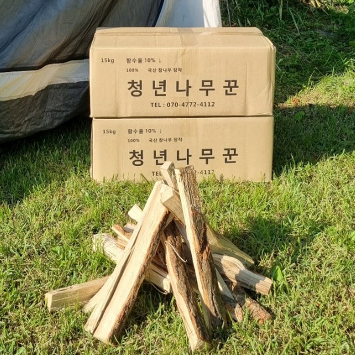 청년나무꾼들 국산 100 참나무 장작14시 오늘출고, 15kg, 1박스