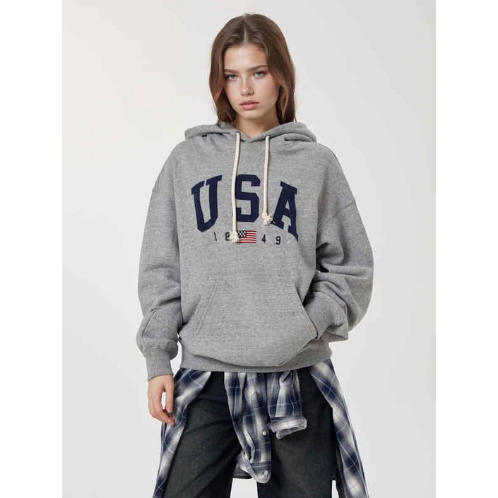 AK플라자 후아유 공용 USA Logo HoodieBrushed WHMHF4T91U