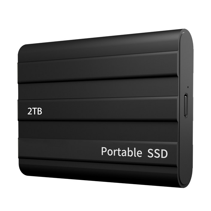 휴대용 SSD 외장 하드 드라이브 2TB 고속 드라이브 USB3.1Typec 인터페이스 솔리드 스테이트 드라이브, 검정색, 2TB