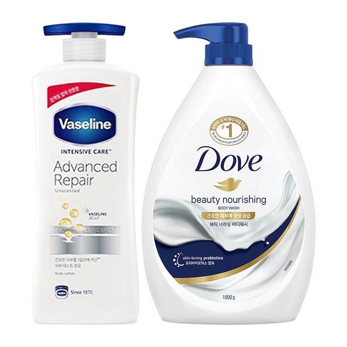 바세린 어드밴스드 바디로션 600ml  도브 너리싱 바디워시 1kg