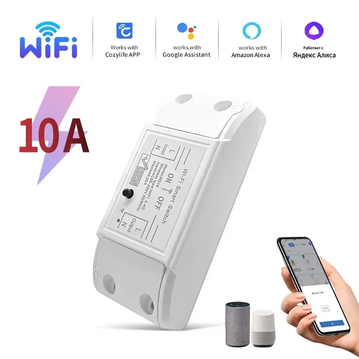10A16A20A WiFi Cozylife 스마트 스위치 차단기 모듈 무선 원격 Alexa Google 홈 Tuya APP 음성 제어