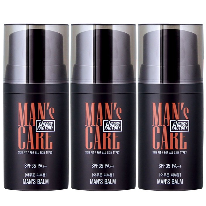 꽃을든남자 에너지팩토리 맨즈밤 50ml SPF35 PA 어두운피부용 남성용 비비크림, 50ml, 3개