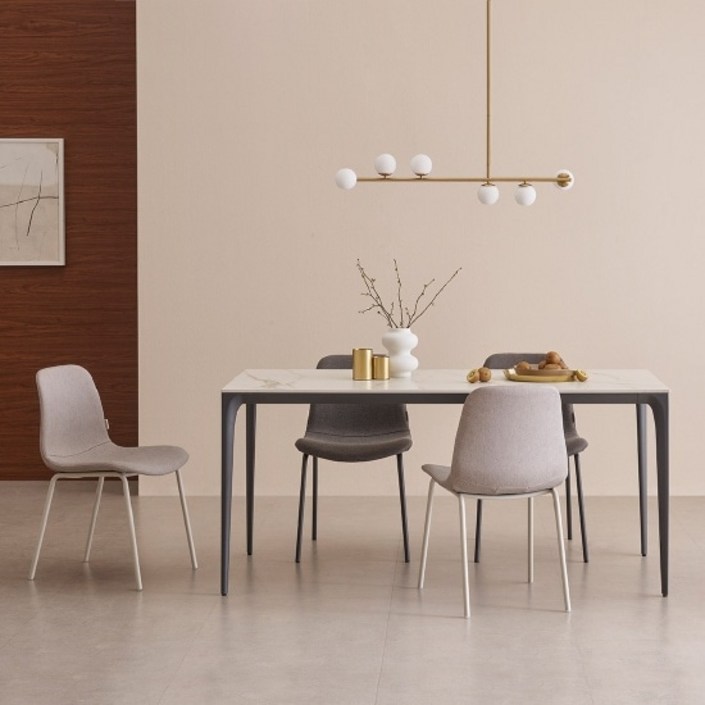 한샘 도노 세라믹 엣지 와이드4인 식탁세트 슬림의자4 포함