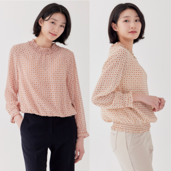 지센 여성 도트변형 메탈우라기리 블라우스색상2종 LFWSP291