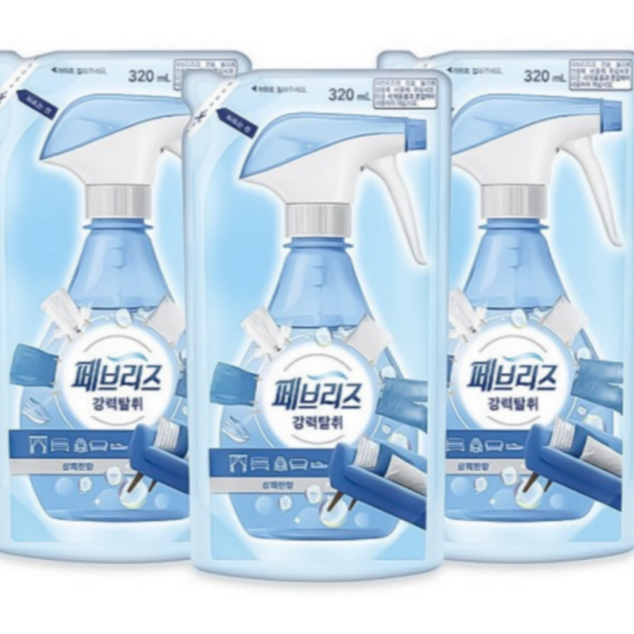 페브리즈 섬유탈취제 강력탈취 상쾌한향 리필용 320ml, 320ml, 3개