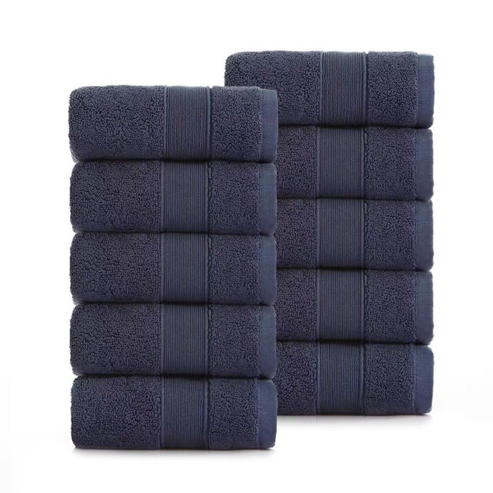 록신 명품 호텔수건 코마사 부드러운 고퀄리티 수건 540GSM 40수 10종세트, 10개, 네이비