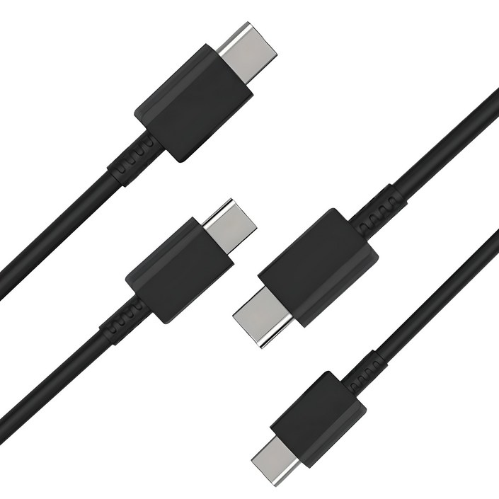 11 삼성 정품 C to C 초고속 충전케이블 PD 60W 갤럭시 스마트폰 데이터통신, 블랙, 2개, 1.8m