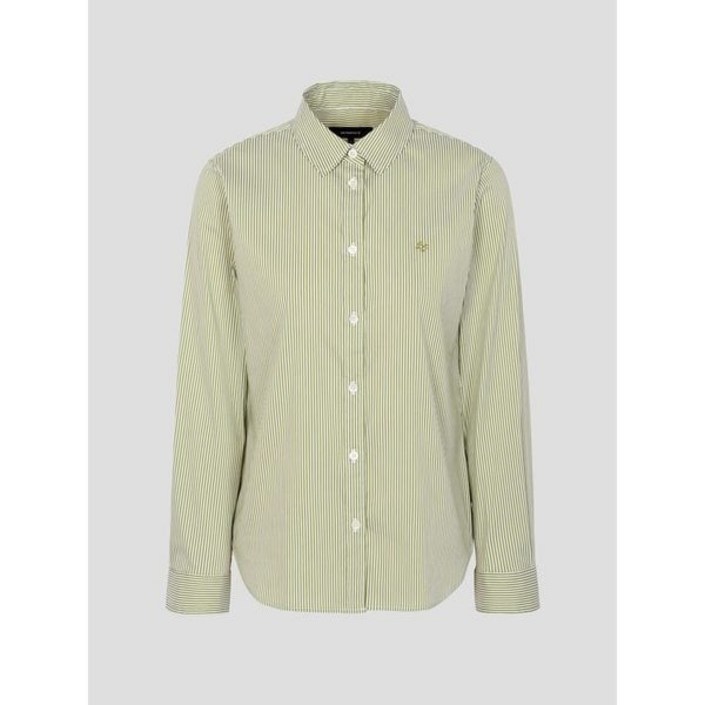 백화점정품 빈폴레이디스 Essential 코튼 혼방 스트라이프 셔츠 애플그린 BF4864E02K