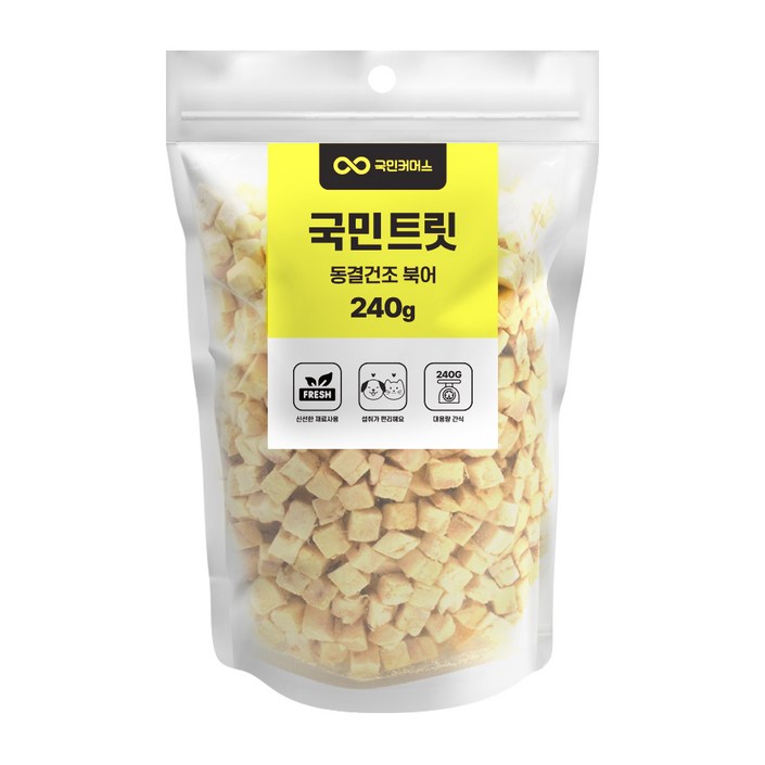 국민트릿 동결건조 북어 240g 애견 강아지 간식 트릿, 북어, 240g, 1개
