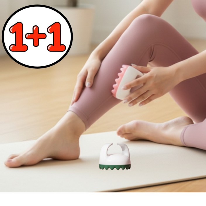 두림이 괄사 마사지기 뱃살 전신, 핑크+그린, 1세트