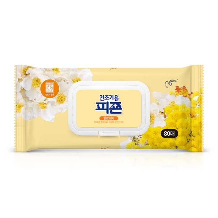 피죤 건조기용 오리지널 시트 섬유유연제 옐로미모사 본품