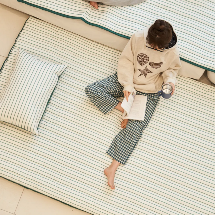 국산 접이식 요매트 요솜포함 3단 바닥 요 매트, ST그린