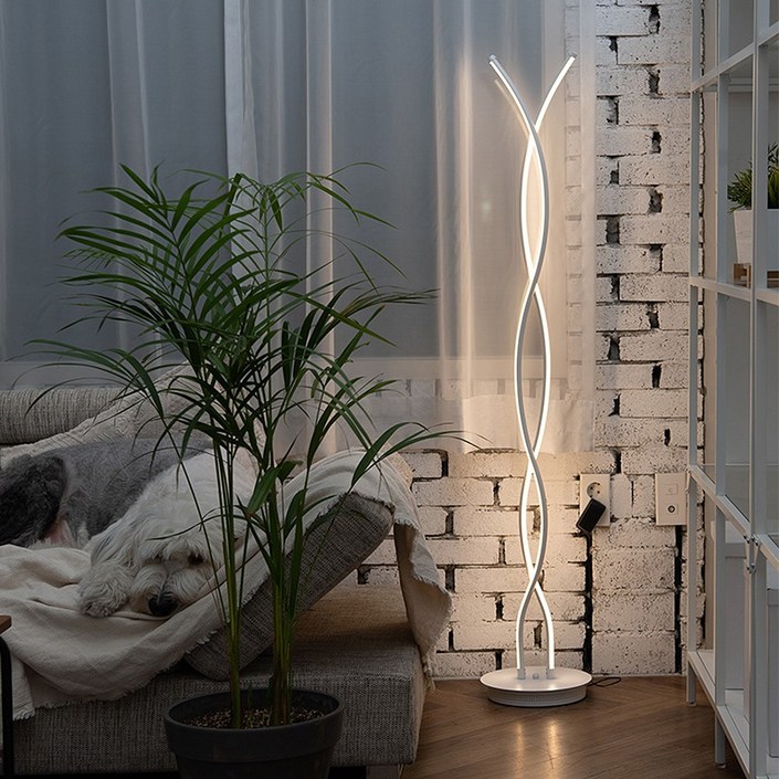 꽈베기 밝기조절 LED 장스탠드 20W 화이트 (노란빛) LED플렉서블 무드등, 상세페이지 참조