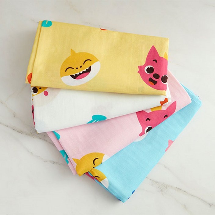 아기상어핑크퐁 라이트 거즈 블랭킷 아기담요 무릎담요 95x120, 옐로우