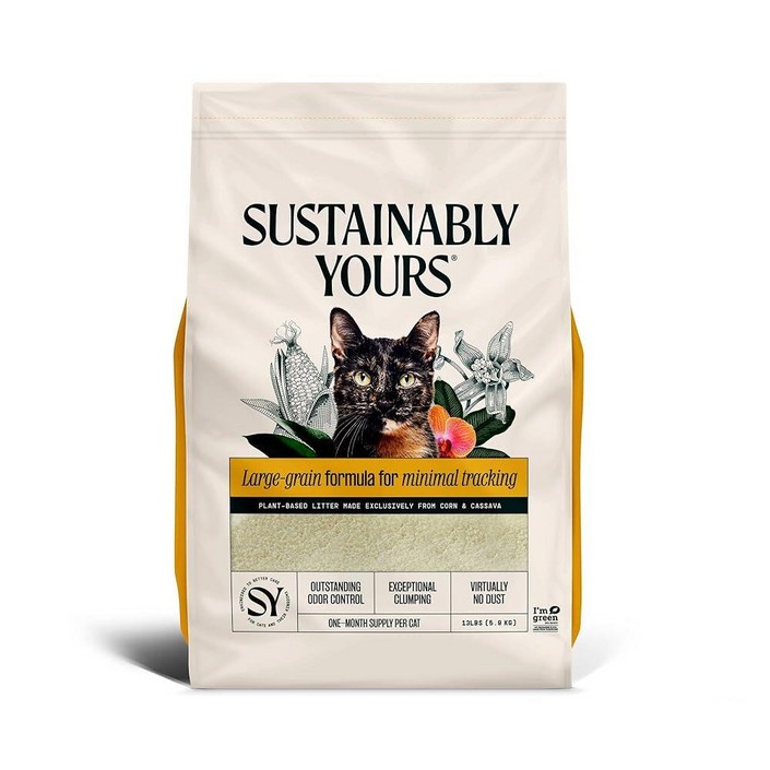 Sustainably Yours 고양이 모래, 라지 그레인 포뮬러 4.5kg10파운드