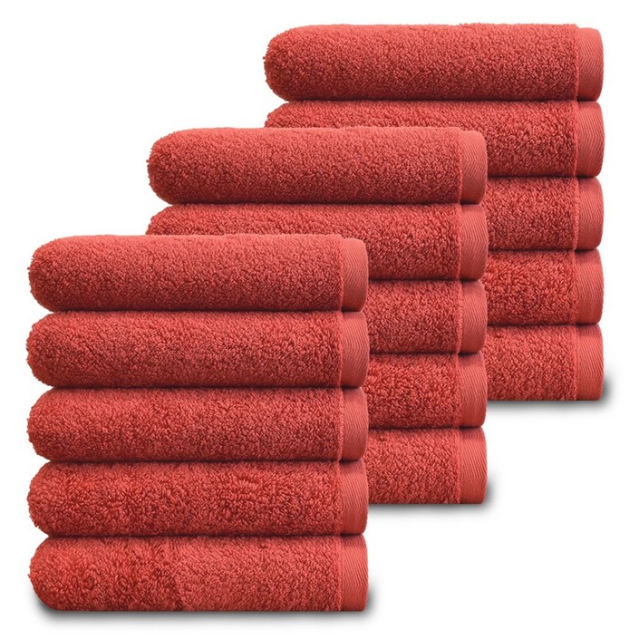 코튼앨리 호텔 수건 40수 200g 코마사 최고급 타올, 스칼렛, 15개