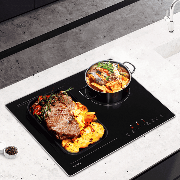 [전국 무료 빠른설치][셀프관리][인기 BEST 가성비 프라임] 코웨이 슬림디자인 프라임 하이브리드 (인덕션 2구+ 하이라이트 1구)_NHP-31K