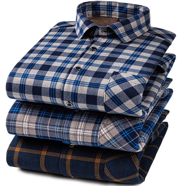 제이케이sp 1+1 2장 빅사이즈 겨울 소프트 기모 안감 중년 작업복 농사 체크 남방 셔츠