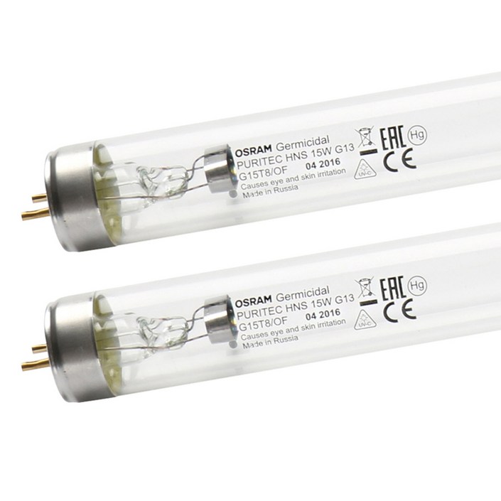 오스람 UV램프 자외선램프 소독기램프 소독램프 436mm 살균램프 15W * 2ea, 오스람 살균램프 15W * 2개 20221230