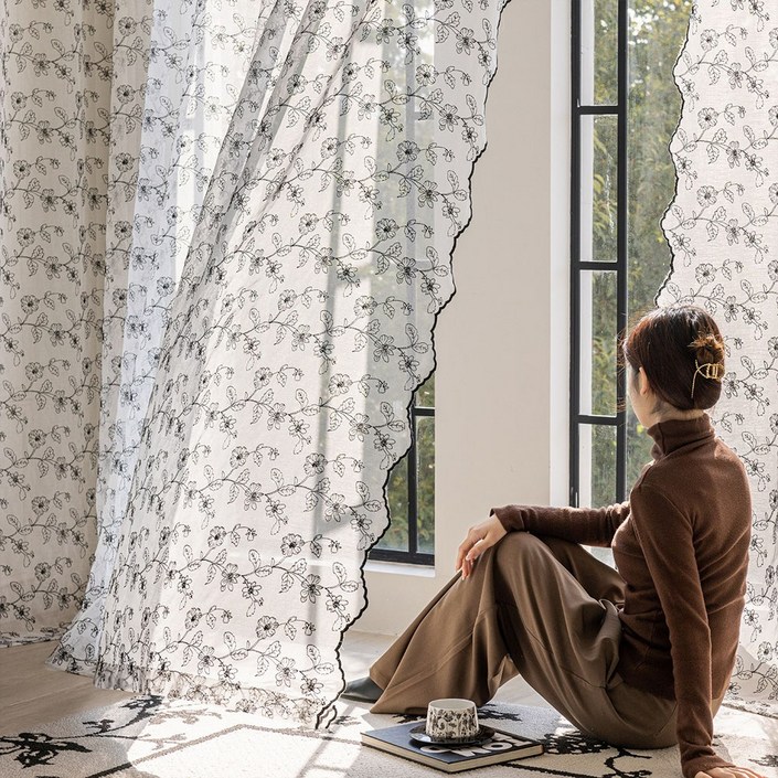 유스몰 플라워 인테리어 커튼