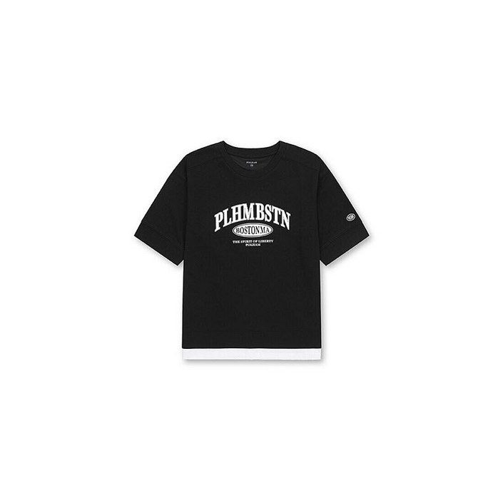 폴햄키즈 공용더블니트 레이어드 반팔티PKF2TS3011BK P003577202 1382347