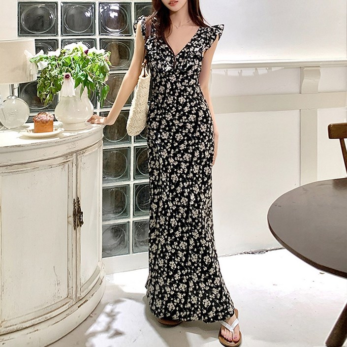 대박난박양 플로렌스 프릴 롱원피스(땡처리)