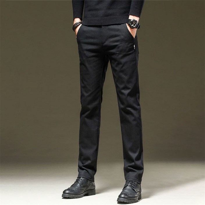 TKX 남성 겨울용 코튼 일자핏 캐주얼 팬츠 편안한 디자인 슬림핏 신축성 데일리 패션 K76