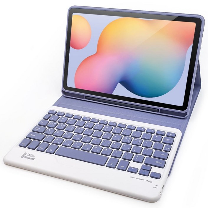 아이패드 9세대 8세대 7세대 10.2인치 호환 콤비 블루투스 키보드 케이스, 라벤더, 1개