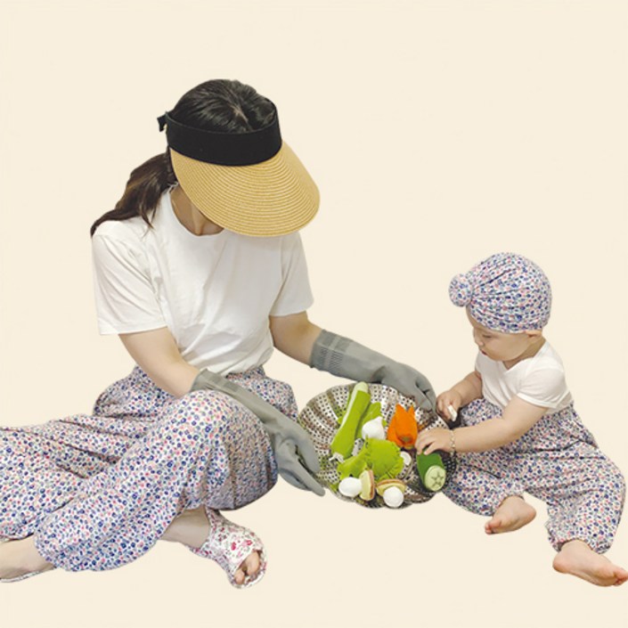 디어딜리 고쟁이 몸빼바지 쿨팬츠 꽃무늬 아기 유아 여아 남아 엄마 여름 꽃무늬 귀여운 커플룩  할머니룩 등원 냉장고바지