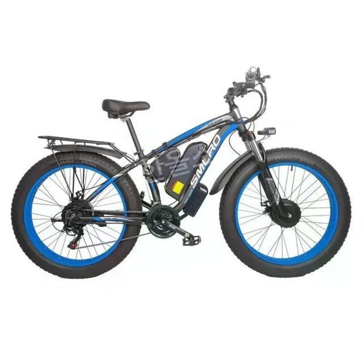 SMLRO XDC600 프로 21 스피드 전기 자전거 듀얼 모터 22.4AH 팻 마운틴 시티 26 인치 Ebike 48V 2000W 최고 판매, 3. Black Blue