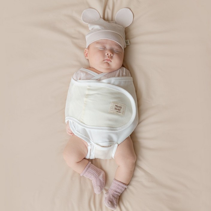 메르베 신생아 무소음 스와들 스트랩 3 color메쉬 태열 속싸개