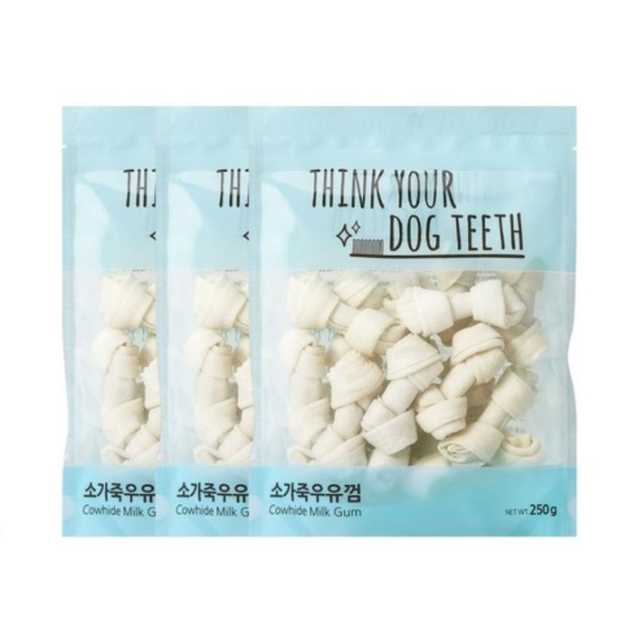 ThinkYourDogTeeth 소가죽 반려견 우유껌 18p 250g