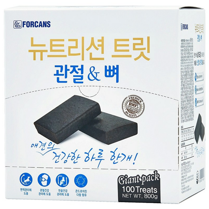 포켄스 뉴트리션트릿 강아지 눈물 관절 피부 영양간식 100P 800g, 100회분, 뼈관절강화, 1개