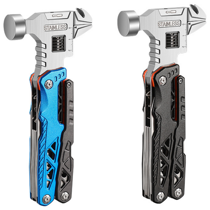 다기능 멀티툴 18-in-1 만능공구 캠핑용, 블랙, 1개