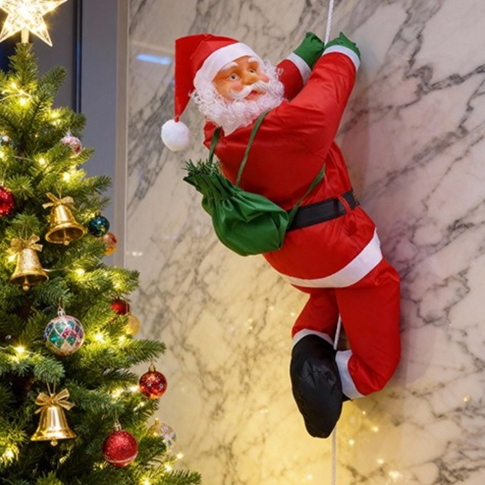 비비디아 크리스마스 산타 인형 사다리 산타 인형 크리스마스 대형 장식 싼타 트리 인테리어 소품 90CM