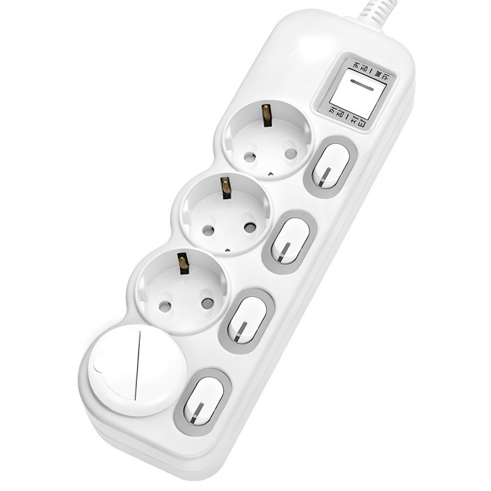 에코파워탭 LED 개별 과부하차단 멀티탭 전선형 4구 EPM-L304SS + 안전커버