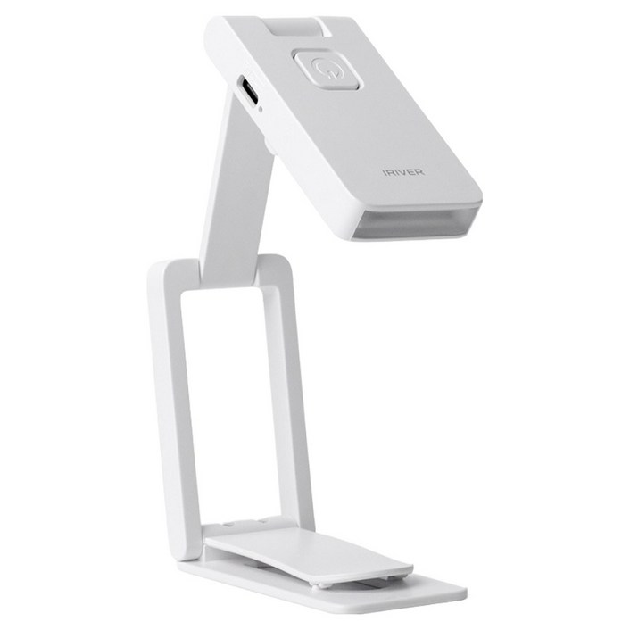 아이리버 LED 클립형 접이식 무선 독서 색온도 밝기 조절 C타입 충전 3구 램프 ICL-600, 화이트