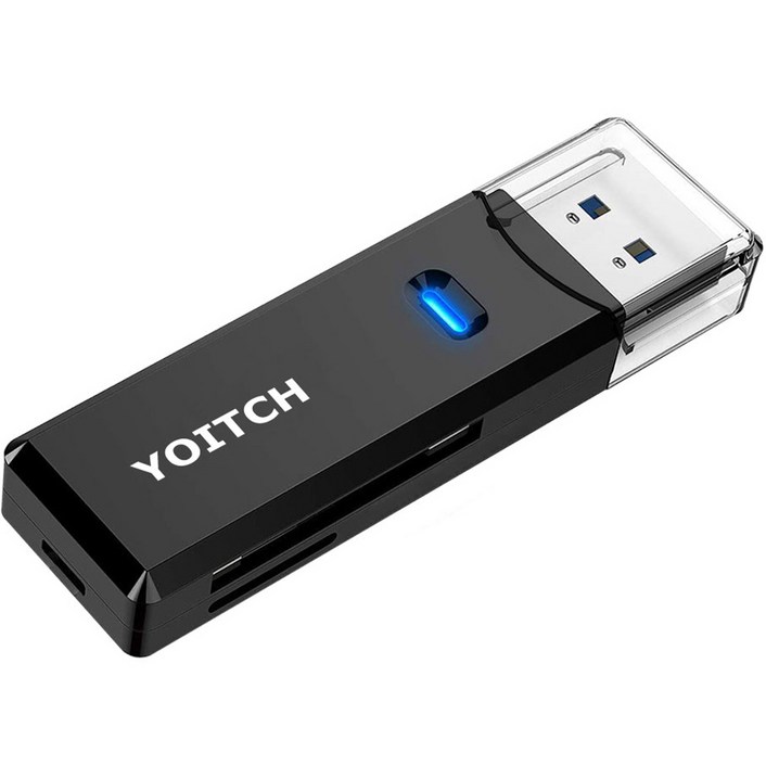 요이치 USB 3.0 SD카드 리더기, YGCR300, 블랙