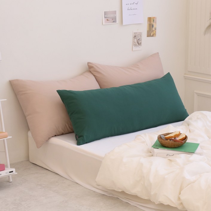 포홈 핸드메이드 사각 바디필로우 커버, 비비드 그린