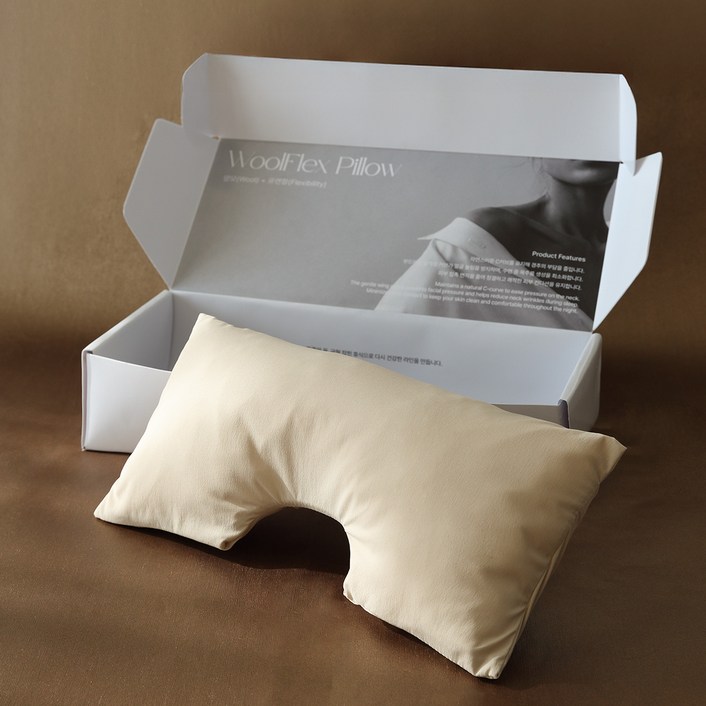 그린모먼트랩 목주름 케어 경추베개 울플렉스 양모 필로우, 크림베이지, 1개